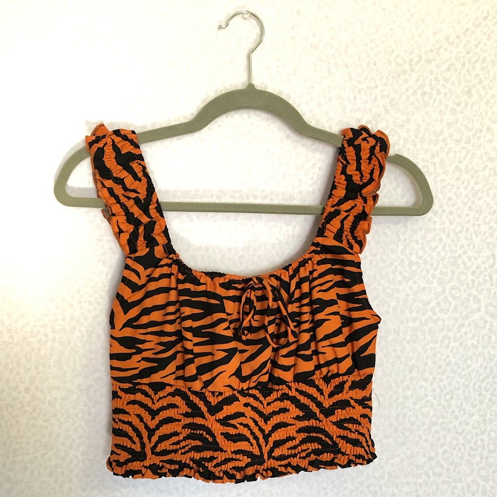 Blue Blush tiger print tank